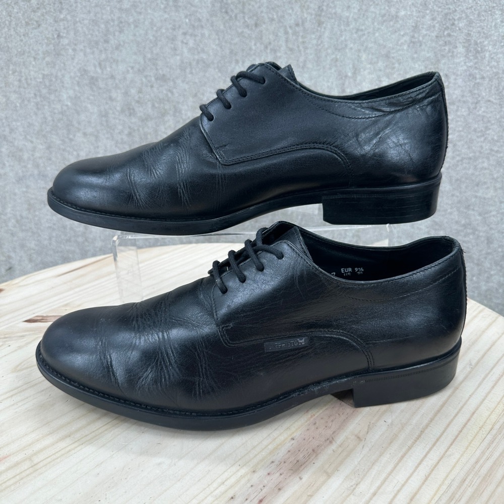 Mephisto Plain Toe Derby Mens 10 Black Leather Air-Jet Dress Shoes